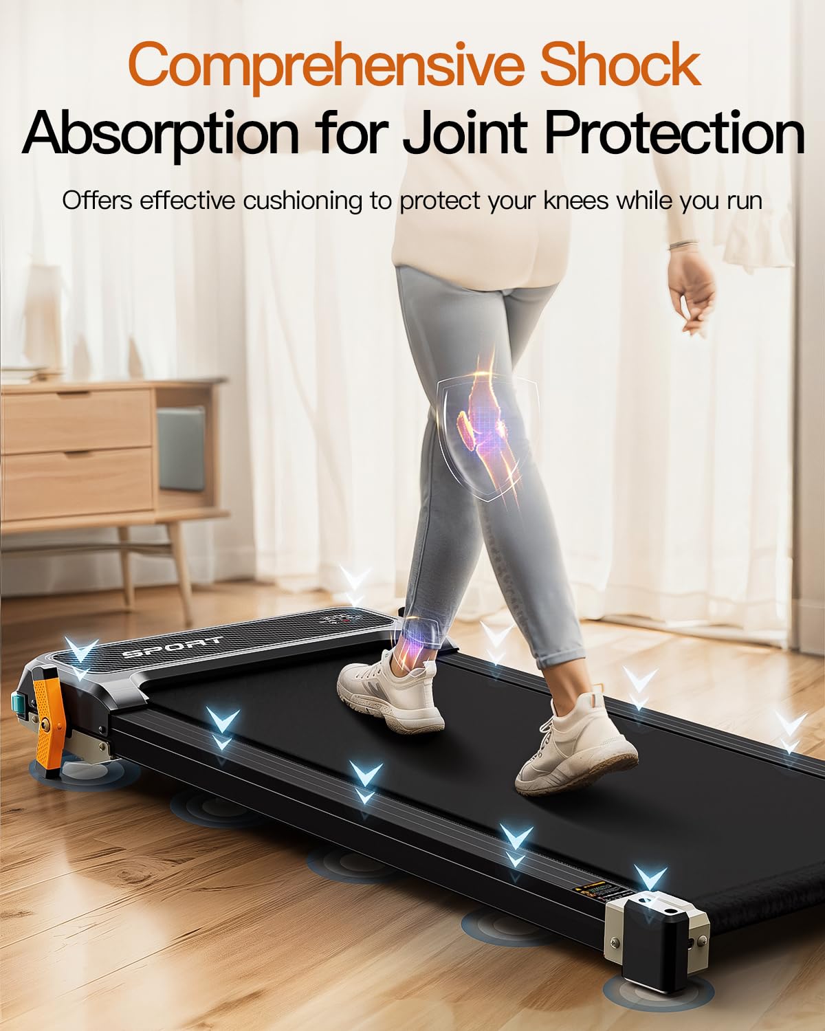 FUNRAY Versatile Walking Pad Treadmill with Incline - Dual-Sided Under Desk Treadmill with Foot Massage,2 in 1 Walking Pad for Home/Office, Portable Compact Treadmills with 330LBS Weight Capacity