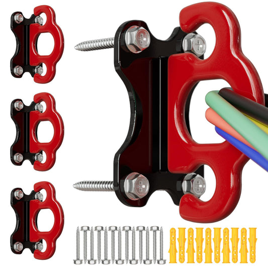 7WJUIRE 3PCS Resistance Band Wall Anchors Wall Mount Workout Anchors Workout Bands Anchors for Wall,Workout Wall Mount Anchor for Body Weight Straps Strength Training Yoga Home Gym Stretching, Red