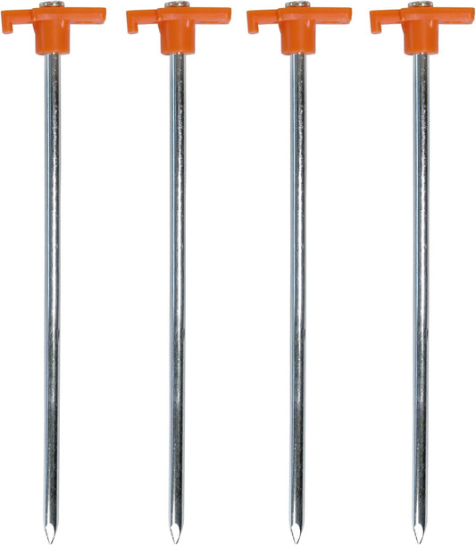 Coghlan's Steel Nail Pegs for Camping, Heavy-Duty Tent Stakes for Outdoor Anchoring, Durable Ground Anchors for Secure Setup, 4-Pack, 10-Inch