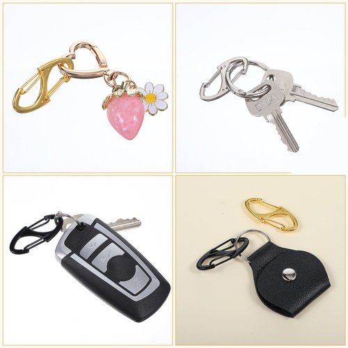 Xinjoduz 15 PCS Mini Metal S Carabiner Clips, 1.6 In Small Dual Wire Gate Spring Snap Hook Carabiner Clip Interlocking Keychain Clip Tiny Clip Attachment for Women Men Camping Fishing Hiking (3 Color)