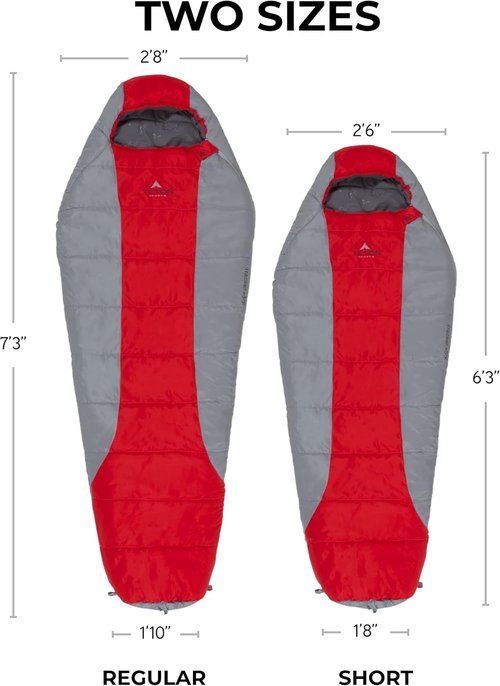 Lightweight Teton 20F & 5F Mummy Sleeping Bags for Adults & Kids - Ideal for Camping & Hiking