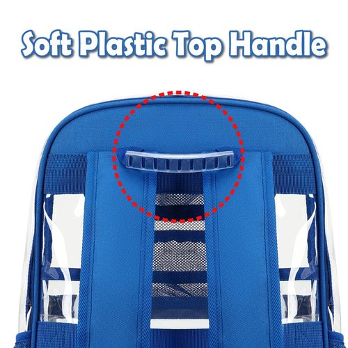Lroiutian Clear PVC Waterproof Transparent Backpack, Heavy Duty See Through for Girls, Boys, Women, Men - Royal Blue