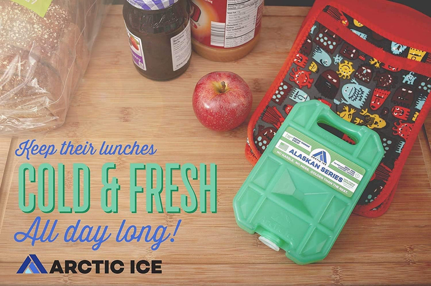 Arctic Ice Alaskan Series Long Lasting Reusable Ice Pack - Freezes at 32° Fahrenheit - Keeps Food & Drinks Cool Without The Risk of Freezing