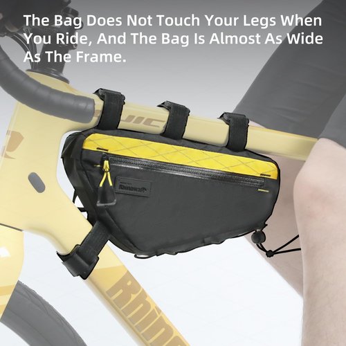 Rhinowalk Bike Frame Bag Waterproof Bike Triangle Bag 1.8L Bicycle Pouch Under Tube Bag Professional Cycling Accessories(M)-Black