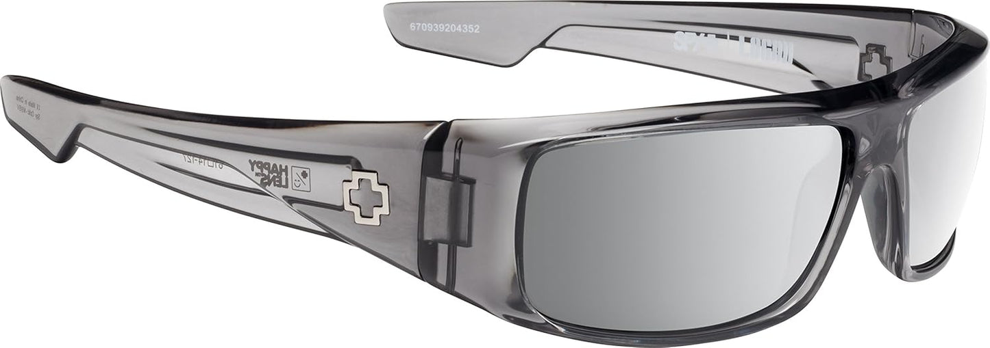 Spy Optic Logan 670939204352 Wrap Sunglasses, 60 mm (Clear Smoke/Happy Gray/Green/Silver Mirror)