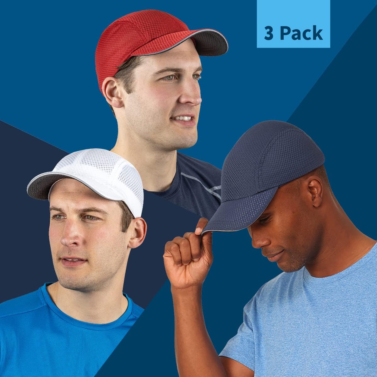 TrailHeads Performance Mens Running Hat - Lightweight, Quick Dry Workout Hats for Men - Athletic Sports Cap for Tennis, Gym