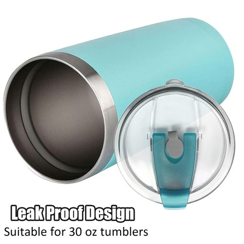 Seimneire 2 Pcs Water Bottle Flip Lid Plastic Cups Lids, 30oz Tumbler Lid Replacement Mug Lid Cover, Spill Proof for Travel Cup Mug Bottle (Blue, Flip), DX240308-712