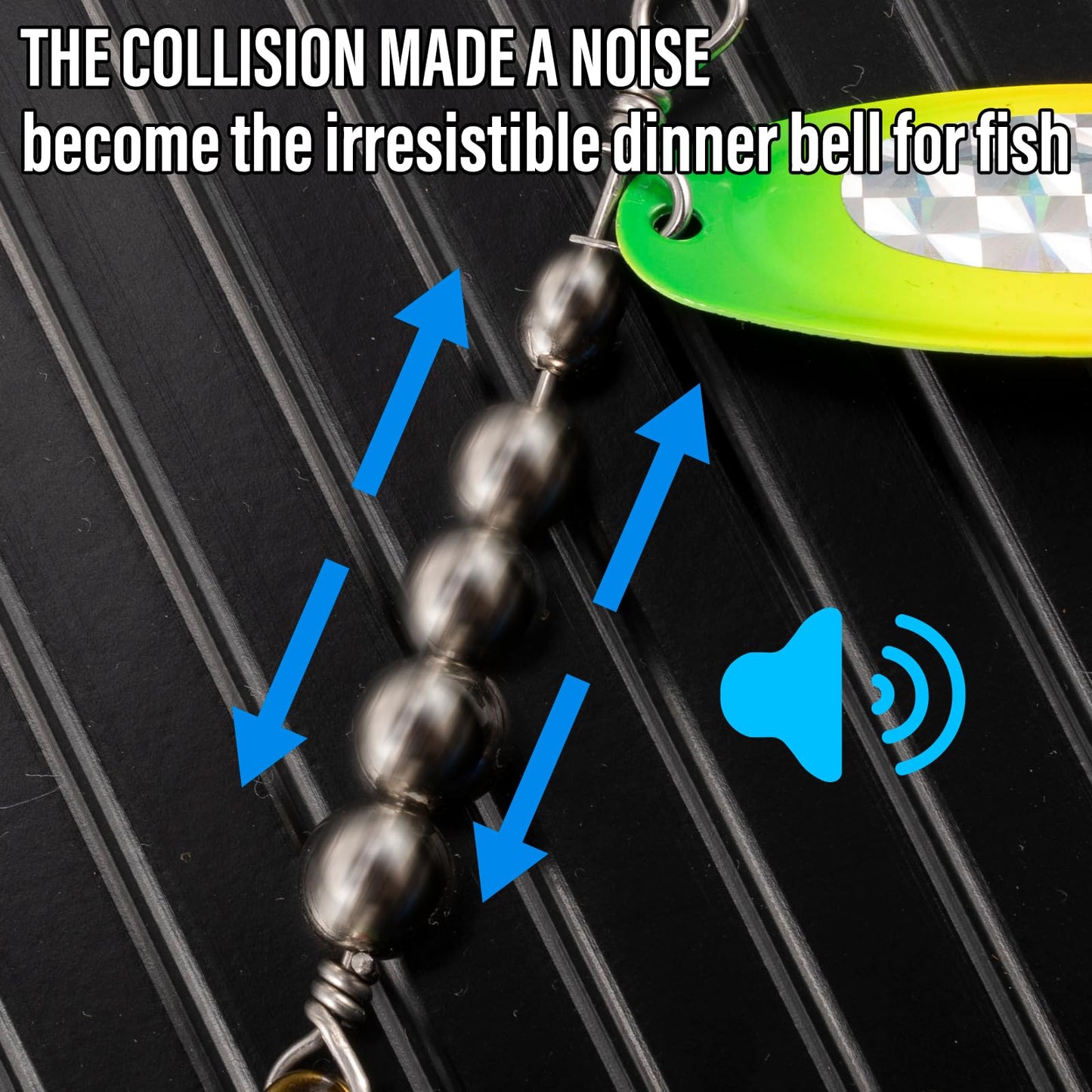 Alownder 5PCS Musky Lures Bucktail Spinnerbait Muskie Fishing Lures, French Blade Stainless Steel Shaft Beads Triple Hook Inline Spinner Bait Kit for Pike Bass Trout Kokanee Salmon Fishing