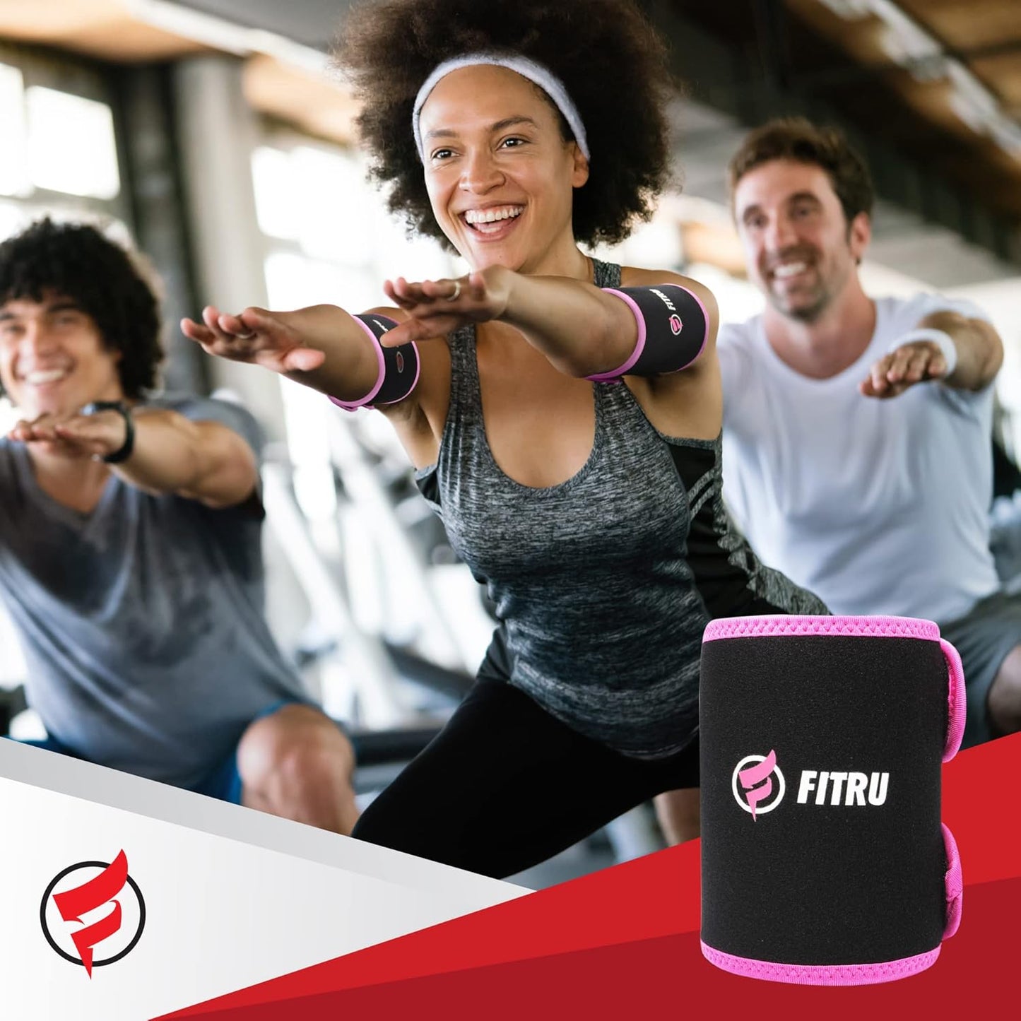 Fitru Premium Arm Trimmers for Men & Women | Sauna Arm Wraps for Flabby Arms Increasing Heat & Sweat During Exercise