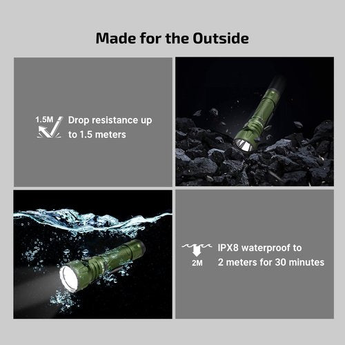 OLIGHT Javelot Powerful Tactical Flashlight 1,350 Lumens, Rechargeable EDC Flashlights Dual Switches with Long Beam 2395ft, Doubles As a Rail-Mounted Light for Searching and Hunting()