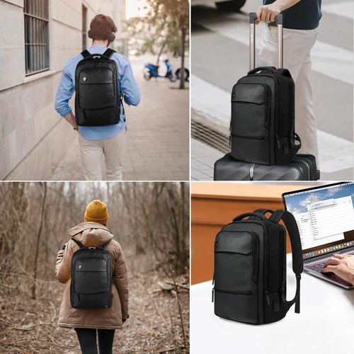 New York XPress Carry on Backpack for Man Women,Extra Large Travel Bussiness Waterproof Backpack,BLACK,00591