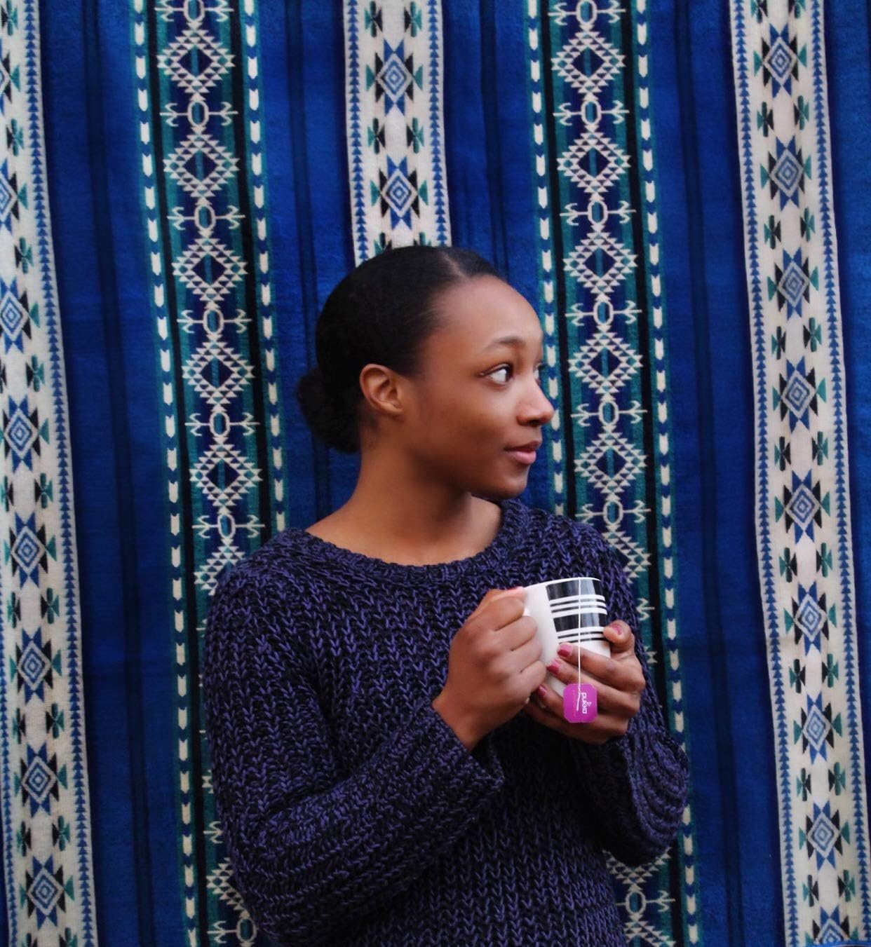 Inca Aztec Throw, Queen, King Blanket | Southwest Indian Navajo Boho Style | Native Cover for Camping, Bedding, Couch, Vanlife | Faux Alpaca, Lightweight, Hypoallergenic (Obsidian Black, Throw)