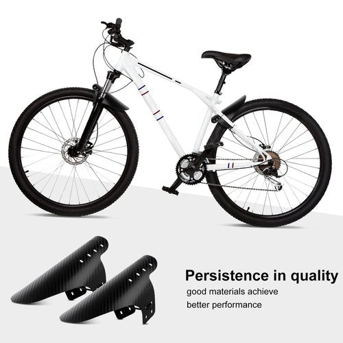 NQEUEPN 2pcs Mountain Bike Fenders with 12 Cable Ties, Front and Rear Compatible Bicycle Mudguard Adjustable Fork Fender MTB for 26in, 27.5in, 29in Bike Wheel & Disc Brake Bikes