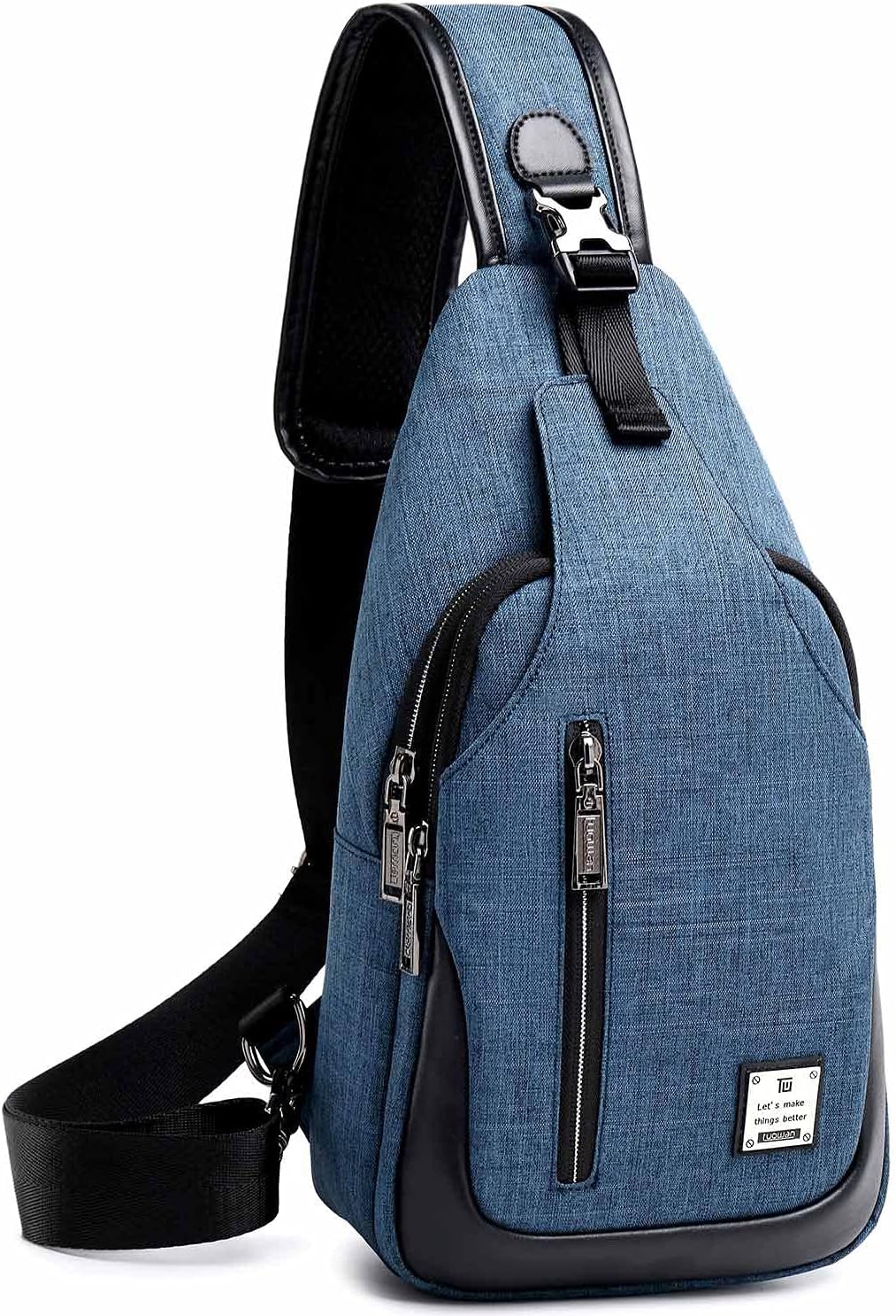 Small Sling Bag Crossbody Backpack Over the Shoulder Bag for Men Women Travel Outdoors, Lightweight Chest Pack (Small, Black)