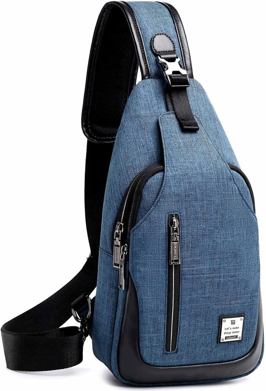 Small Sling Bag Crossbody Backpack Over the Shoulder Bag for Men Women Travel Outdoors, Lightweight Chest Pack (Small, Black)