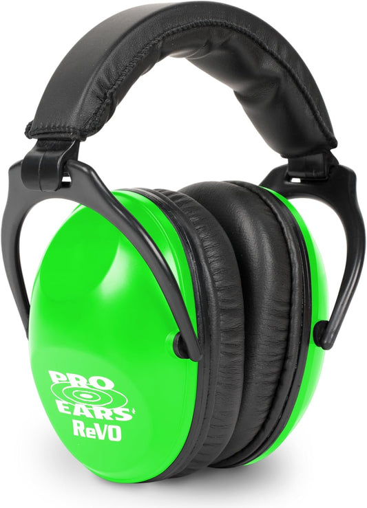 Pro Ears ReVO Passive Ear Muffs, Perfect for Children & Adults with Smaller Heads, NRR 25, Comfortable Fit w/Proform Leather