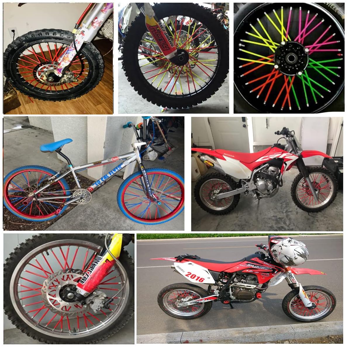 72Pcs Universal Spoke Skins Cover - Ovelur Wheel Spoke Wraps Skins Pipe Trim Decoration Protector For Motorcycle Dirt Bike Yamaha Harley Suzuki(Pink)