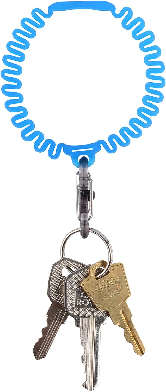 Nite Ize KWB-03-R6 Key Band-It, Stretch Wristband Key Chain With S-Biner Clip, Blue