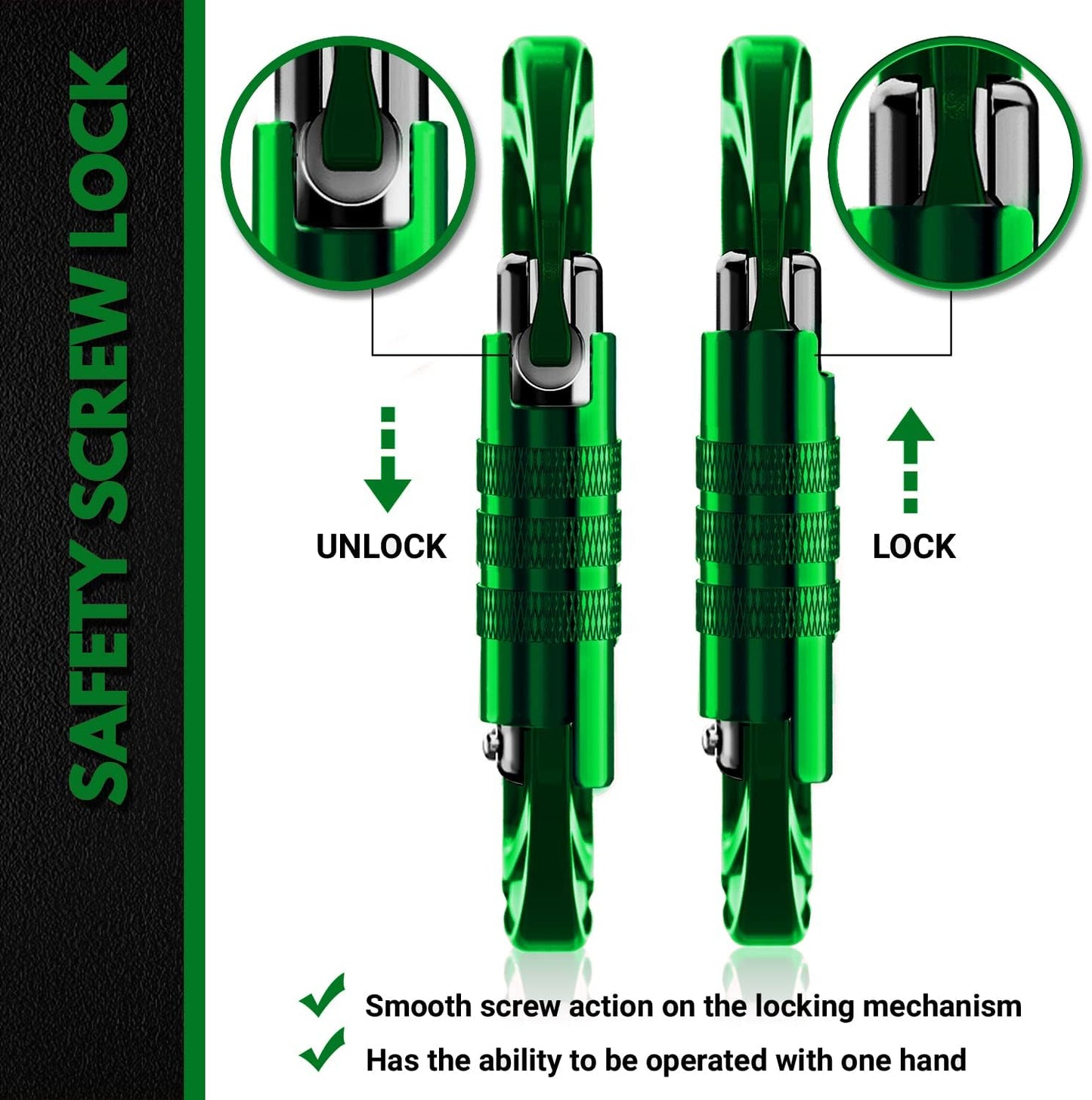 12kN (2697 lbs) Heavy Duty, Locking, Auto Locking, Wiregate Carabiner Clips, for Securing Pets, Outdoor, Camping, Hiking, Hammock, Dog Leash Harness, Keychains