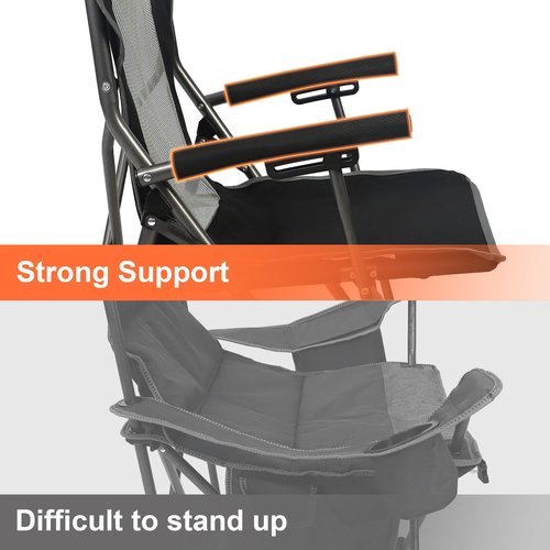 LANMOUNTAIN Camping Chair with Padded Hard Armrest,Cup Holder,Heavy Duty for Adults,Mesh Backrest,Portable Lawn Lightweight Outdoor Camp Chair,Support up to 400lbs