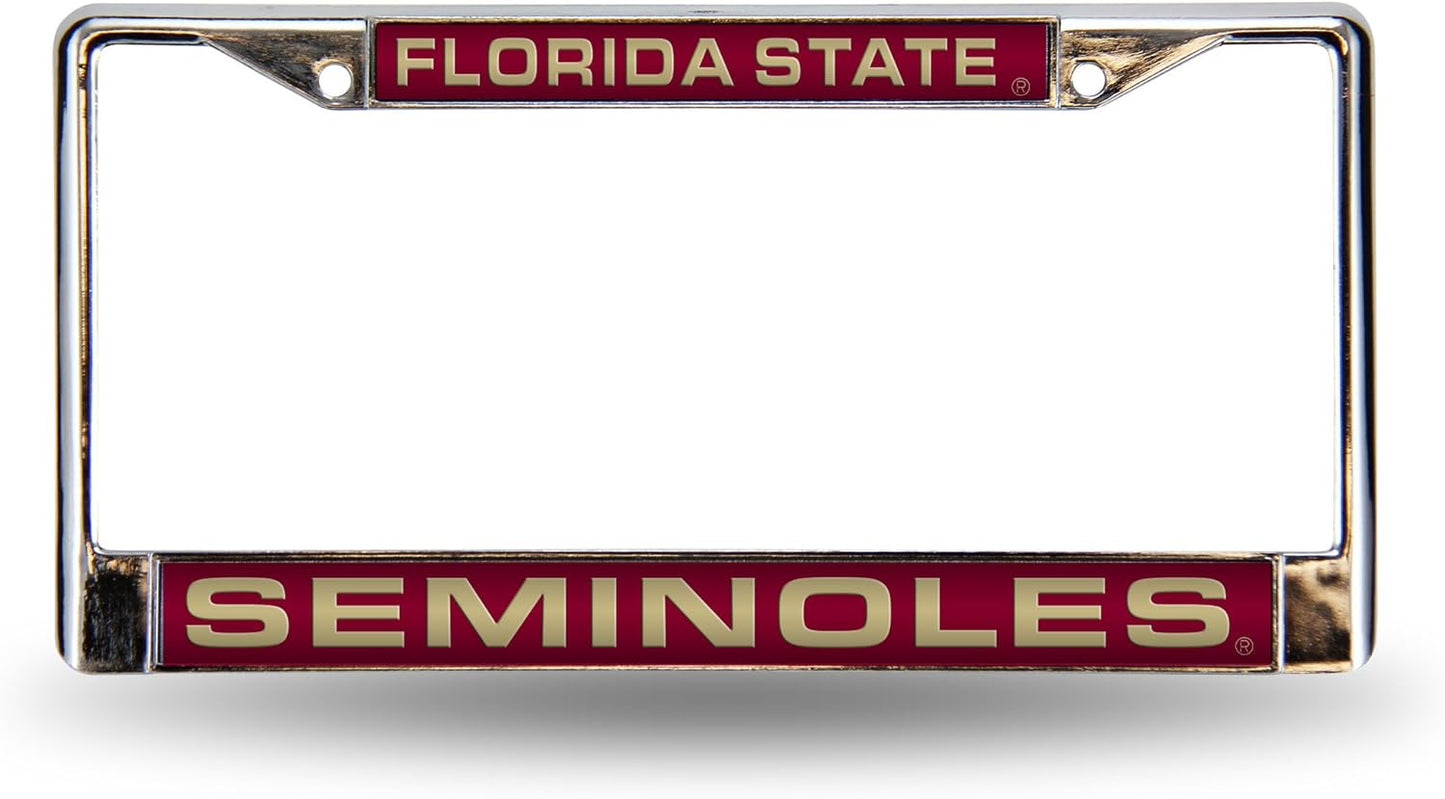 Rico Industries NCAA Unisex-Adult Laser Cut Inlaid Standard Chrome License Plate Frame