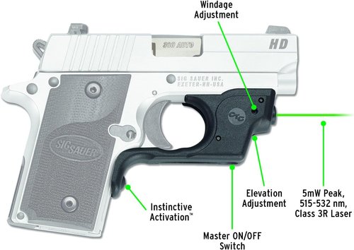 Crimson Trace LG-492 Laserguards with Heavy Duty Construction and Instinctive Activation for Sig Sauer P238/P938, Defensive Shooting and Competition