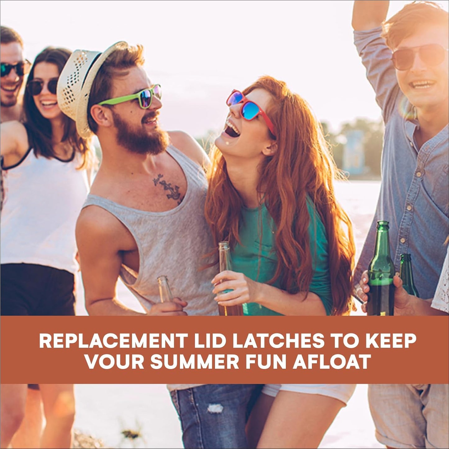 Beast Cooler Accessories 2-Pack Replacement Lid Latches for Yeti and RTIC - Black Rubber, Cooler Latches Replacement for Yeti, RTIC, and More - Hard Handle Grips, 20 Inches