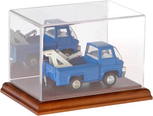 Clear Acrylic Display Case with Hardwood Base - 6x4x4 Inches for Collectibles