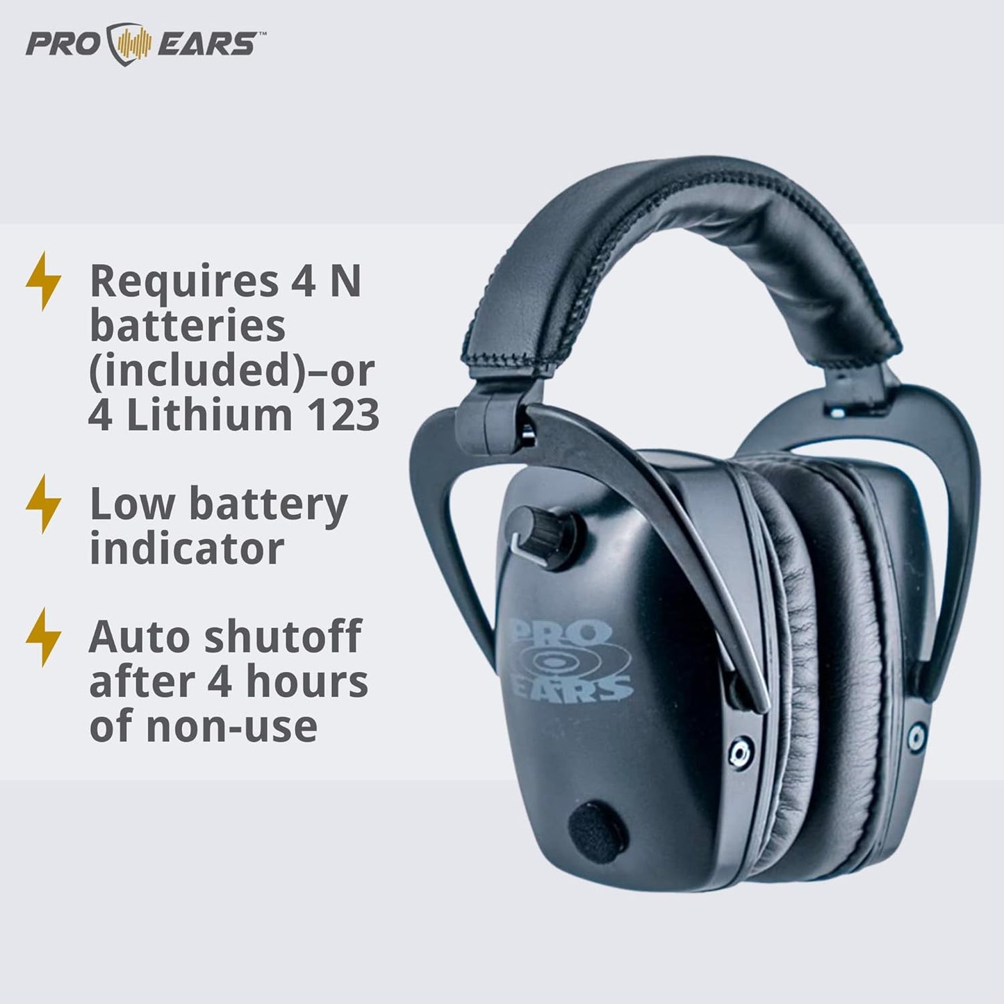 Pro Ears Pro Tac Slim Gold Ear Muffs, Military Grade Electronic Hearing Protection & Amplification, DLSC Tech, Made in USA