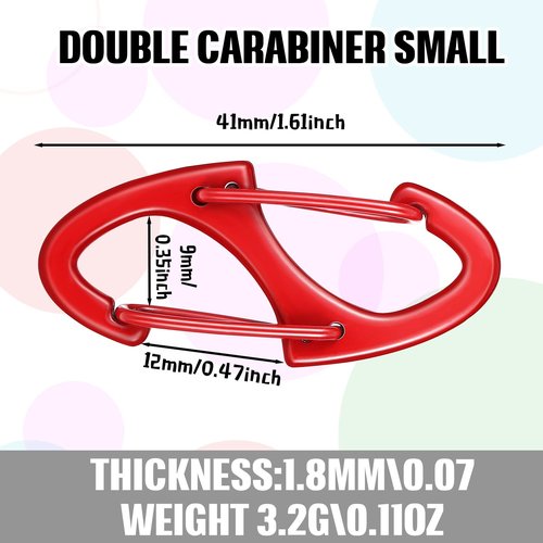 Demissle 40 Pcs Small Carabiner Clips 1.6 Inch Double Sided Gate Snap Hooks Key Clips for Keychains Accessories Camping Fishing Hiking(Multicolor)