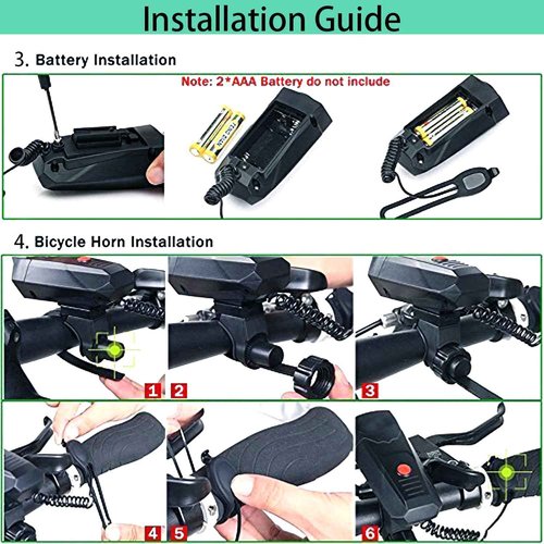 120dB Electric Bike Horn Alarm - 5 Sound Modes, Loud Bicycle Bell for Kids & Adults