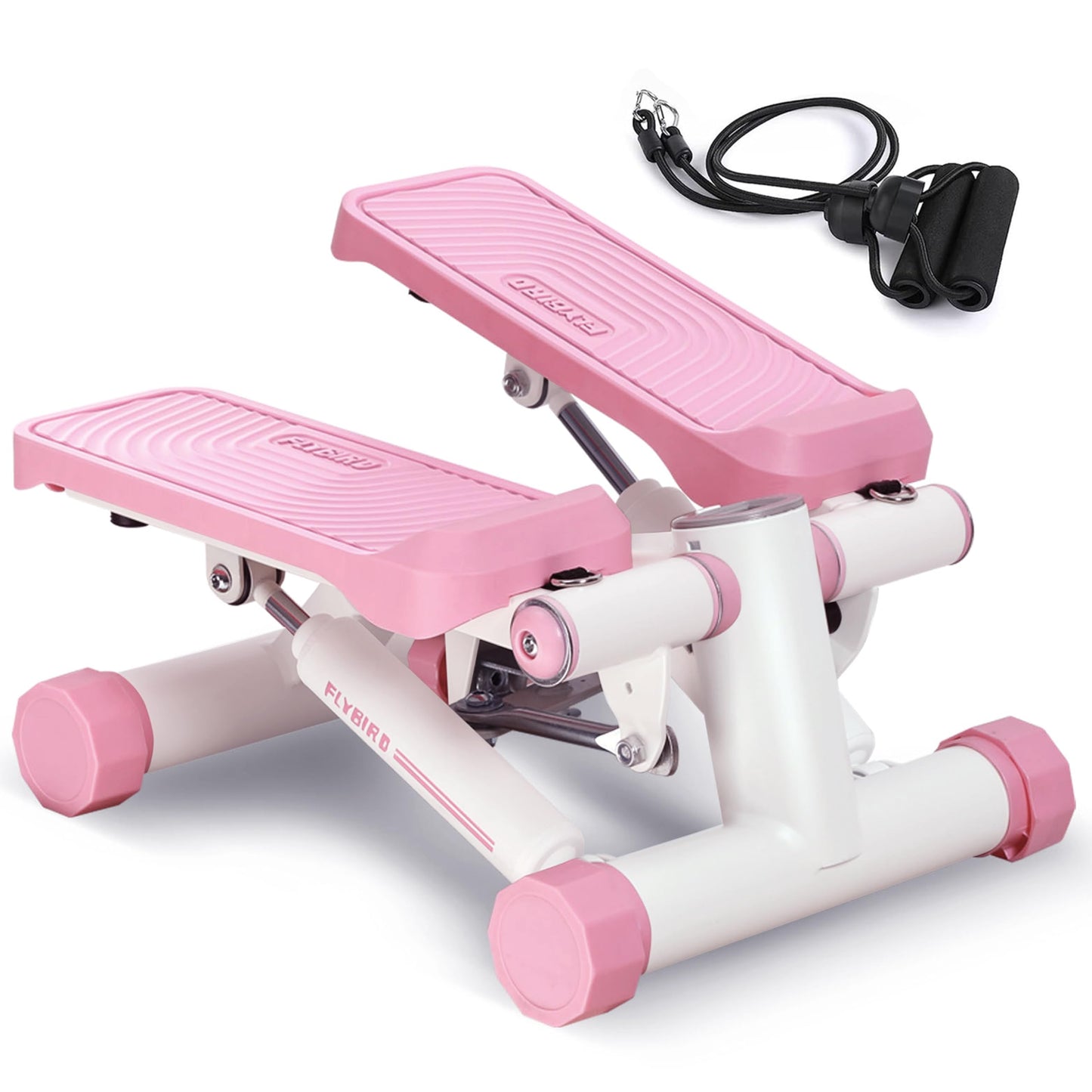 FLYBIRD Stepper for Exercise, Stair Stepper with Resistance Bands, Portable Mini Stepper with 330LB Loading Capacity, Adjustable Stride Height for Low-Impact Cardio Suitable for Full Body Workout