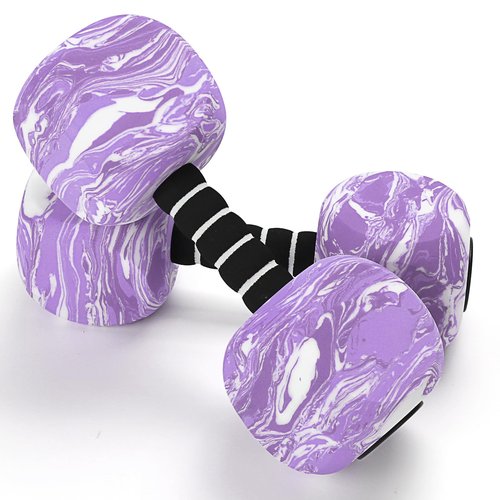 Water Dumbbells, 2PACK Aquatic Exercise Dumbbells, EVA Foam Barbells for Men Women Water Workouts (Purple+White)