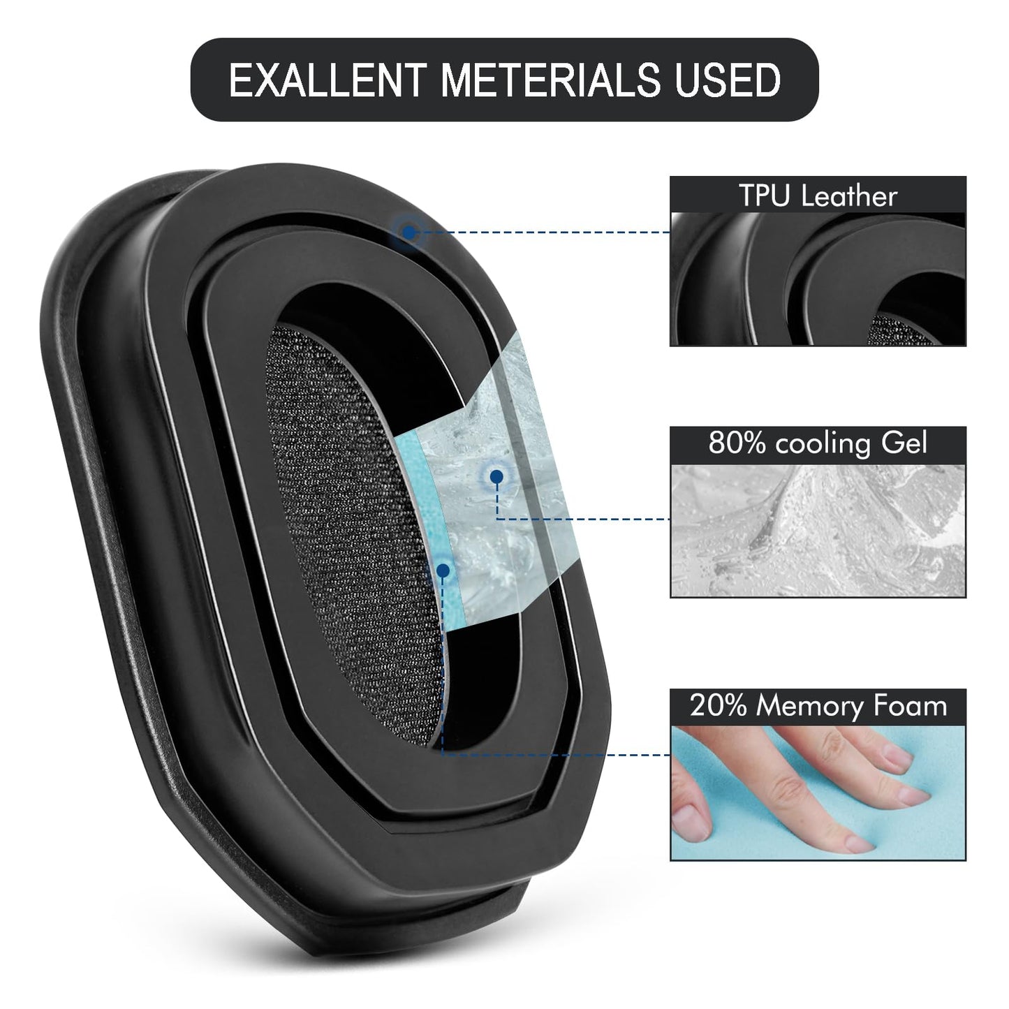 Gel Ear Pads for Walker's Razor Earmuffs, Comfortable and Soft Replacement Gel Ear Cups with Silicone Material and Memory Foam