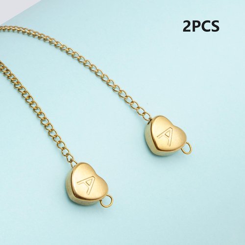 TPPICK 2PCS Letter Charm Accessories for Stanley Cup, Name ID Letter Handle Charm for Stanley/Simple Modern Tumbler, Heart Shape Initial Identification Charms（A）