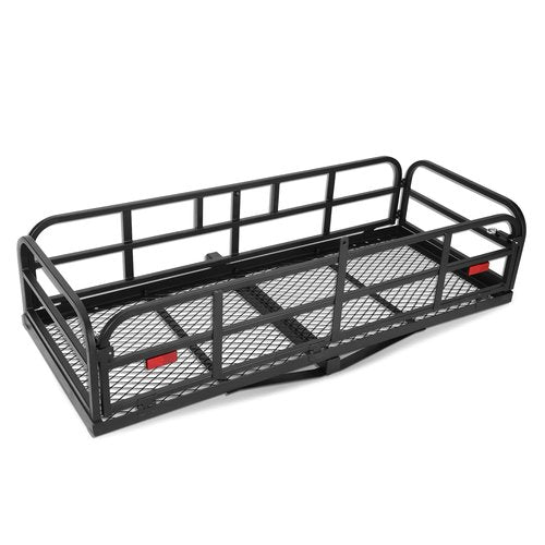DNA MOTORING RHC-8315 Folding Hitch Mount Cargo Carrier Rack Rear Luggage Basket for 2" Hitch Vehicles,59" x 24" x 14"
