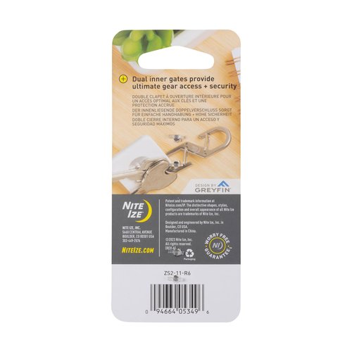 Nite Ize Z-Series Dual Carabiner - Heavy-Duty Carabiner Clips for Keys & Keychain Accessories - Key & Gear Organizer Dual Carabiner Clips - Size 2 (4 Pack)
