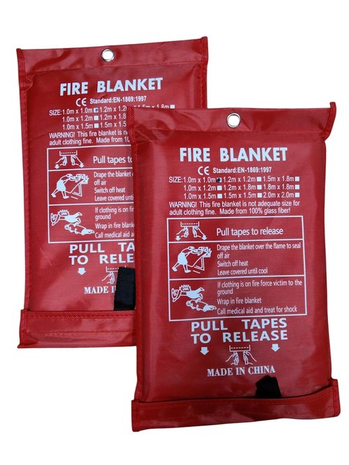Emergency Fire Blanket - 2 Pack - Fire Suppression Blanket for Kitchen, 40” x 40”, for Home - Fiberglass Fire Extinguisher - Fire Safety & Emergency Supplies - Home Essentials. (2-Pack, 2.0, Count)