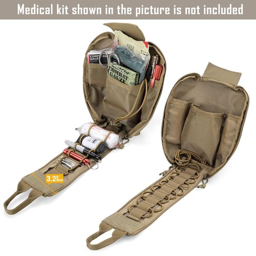 LIVANS Molle First Aid IFAK Pouch, Medical Bag Molle Medical Pouch Tactical Medical EMT Kit Empty Molle Med Kit Quick Release Handle Small Portable Everyday Carry Survival Bag with Cross Patch
