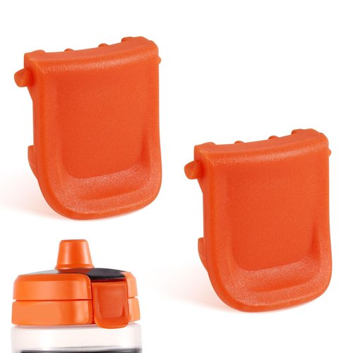 PEUTIER 2pcs Water Bottle Lid Clips, Replacement Lid Clip Bottle Cap Fastener Fit for Gatorade GX Sports Water Bottle Accessories (Orange)
