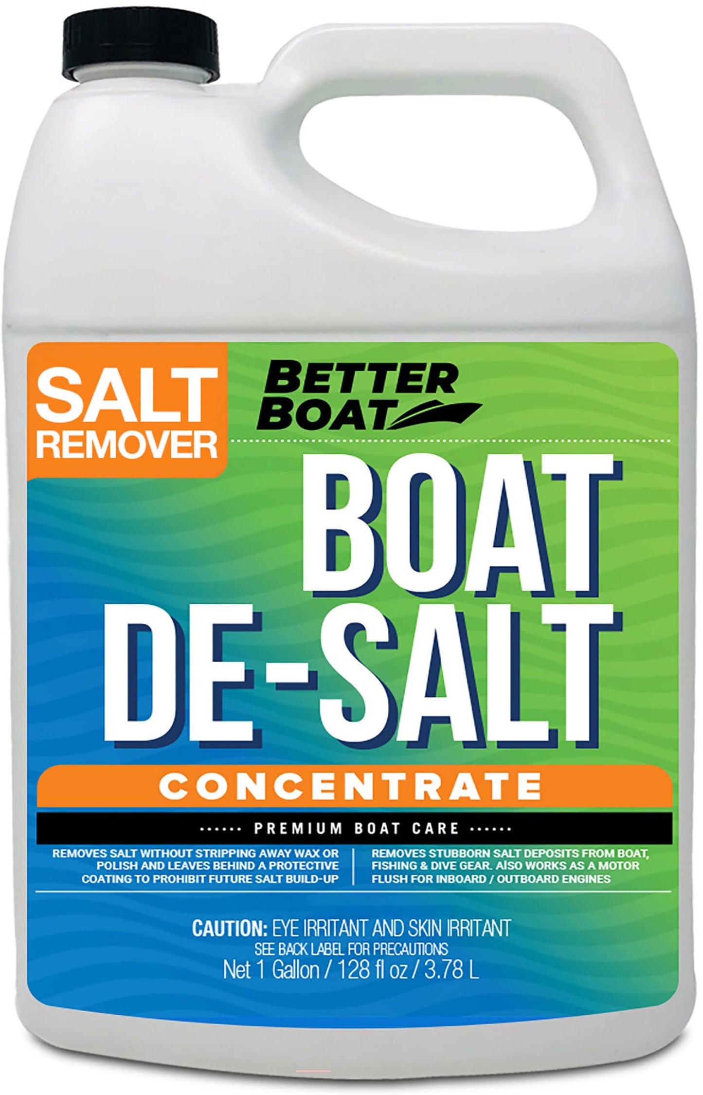 Better Boat Salt Remover for Boats Concentrate 1 Gallon, Marine De-Salt Flusher for Outboard and Inboard Engines, Removes and Prevents Salt Build-Up