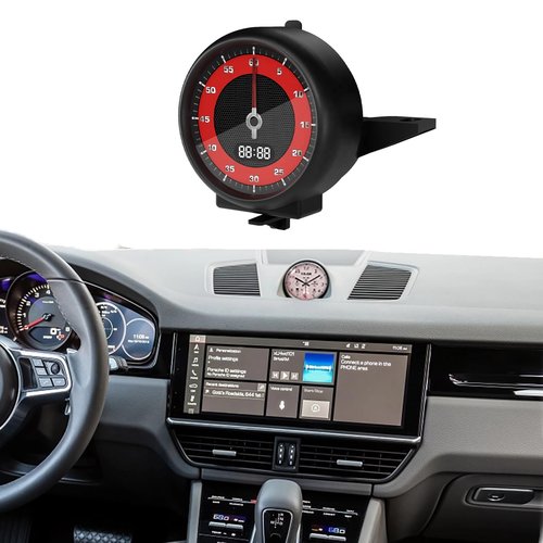 Sport Chrono Stopwatch Upgrade for Cayenne 2017 PO536, Cayenne Interior LCD Smart Console Clock Fits 2017 Model