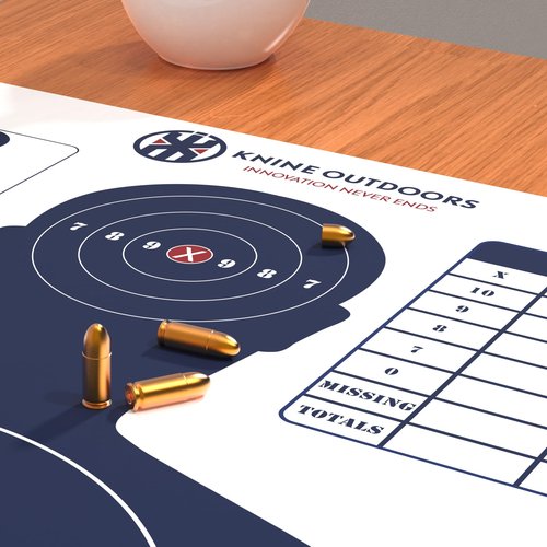 KNINE OUTDOORS Shooting Targets Paper, 23 x35 inch, Bulk for Hunting, Handguns, Pistols, Rifles, Silhouette with Red Bullseye, Blue Design (20 Pack)