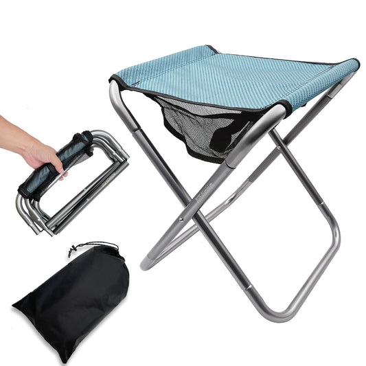 XHKDSYMC 16 Inch Tall Portable Folding Camping Stool - Aluminum Alloy Lightweight Seat With Carry Bag for Fishing, Outdoor Camping, Hiking and BBQ - Red
