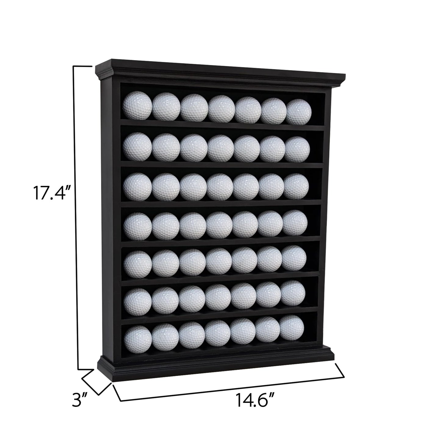 Golf Ball Display Cabinet | Holds 49 Balls | Ideal Collector Gift | Elegant Wall & Table Mount | Solid Wood | Perfect for Enthusiasts Golf Ball Diplay Case Shadow Box for 49-Ball Display Cabinet