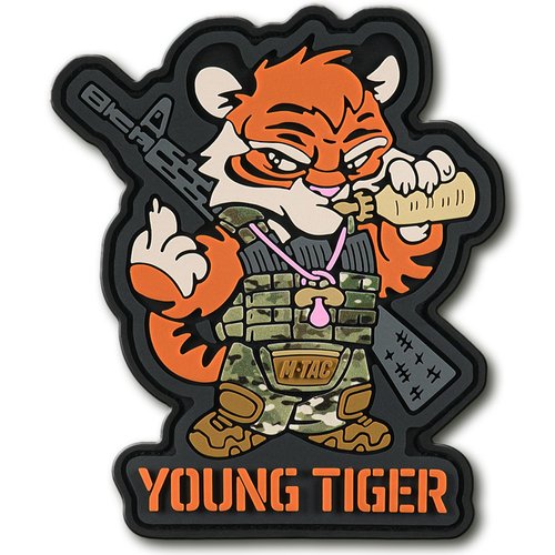 M-Tac Morale Patch - PVC 3D Funny Military Tactical Patch - Tactical Cool Army Meme Patches for Vest, Backpacks, Hats - Hook and Loop Patches (Young Tiger)