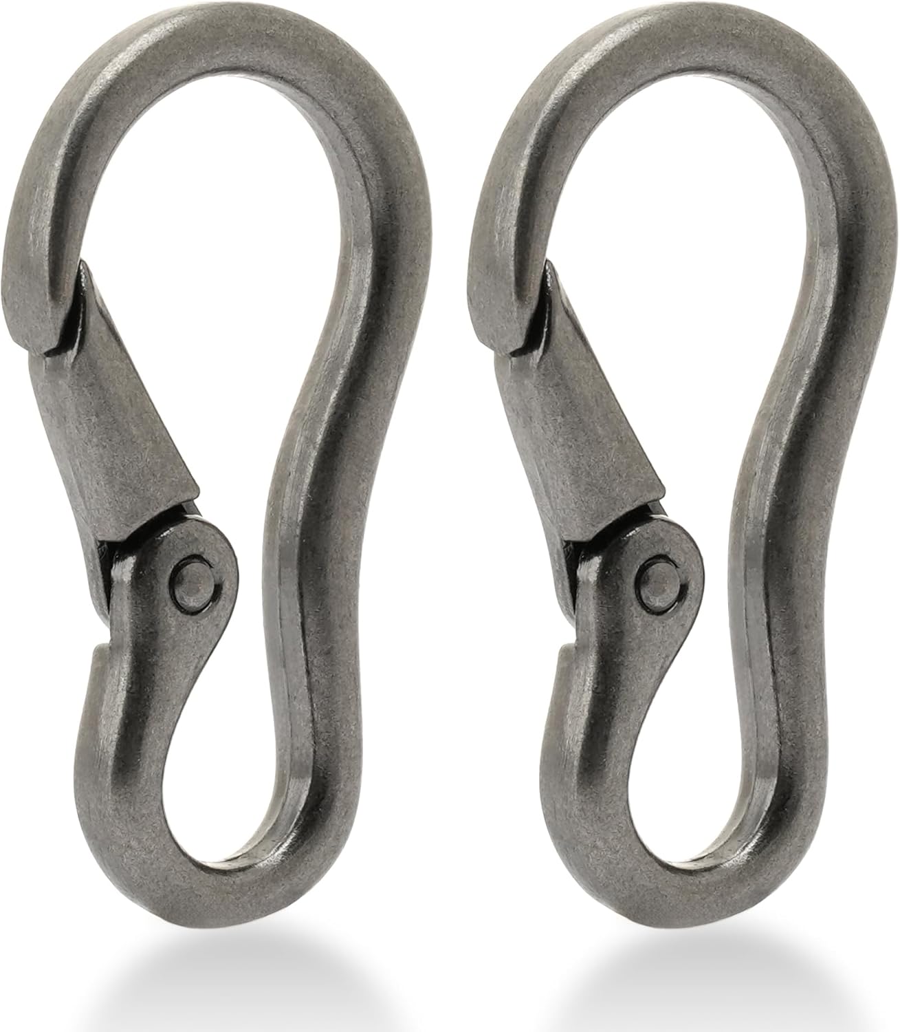 CRAFTMEMORE 2pcs 2 Inches Carabiner Spring Snap Hook Paracord Camping Keychain Accessories Push Gate Spring Clips HR8