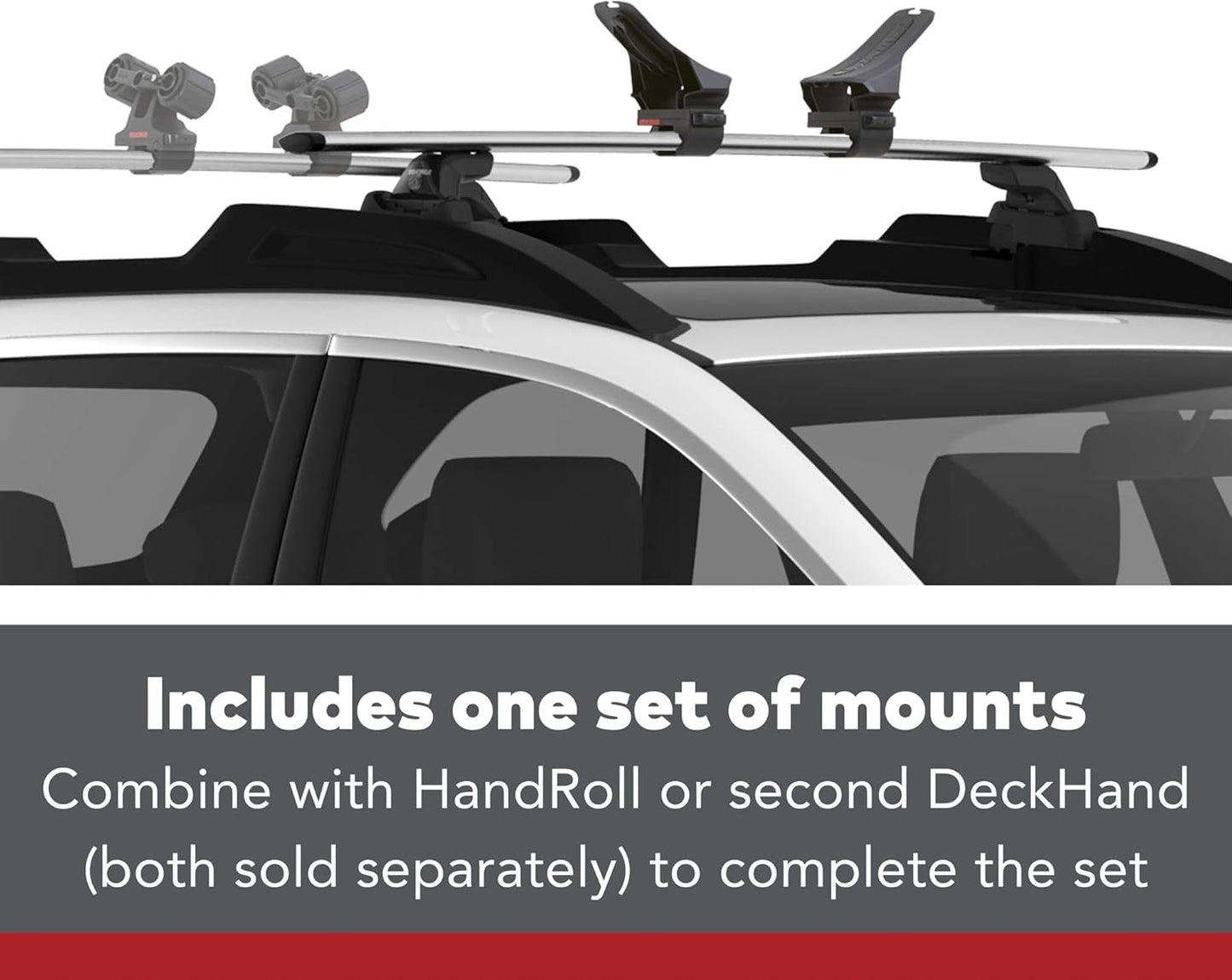 YAKIMA, DeckHand Roof Mounted Boat Rack for Vehicles, One Size Set of Mounts