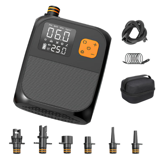 3T6B Rechargeable Paddle Board Pump with 8000mAh Battery,25PSI High Pressure SUP Pump & Car Adapter Powered Portable Electric Air Pump,for Stand Up Paddle Boards,Boats,Tent and Kayaks