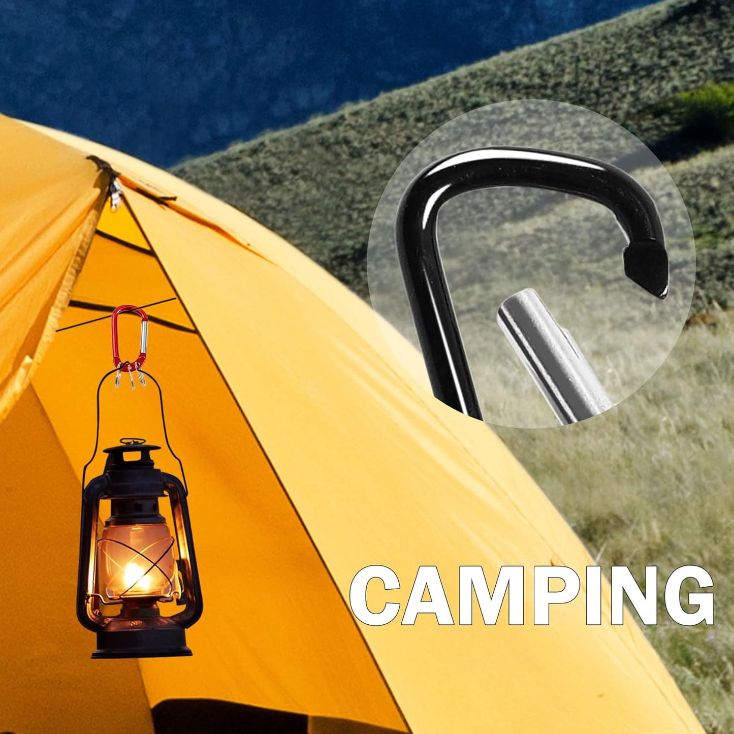 Aluminum Carabiner Keychain Clips - 5PCS Spring Snap Hooks for Outdoor Gear & Travel